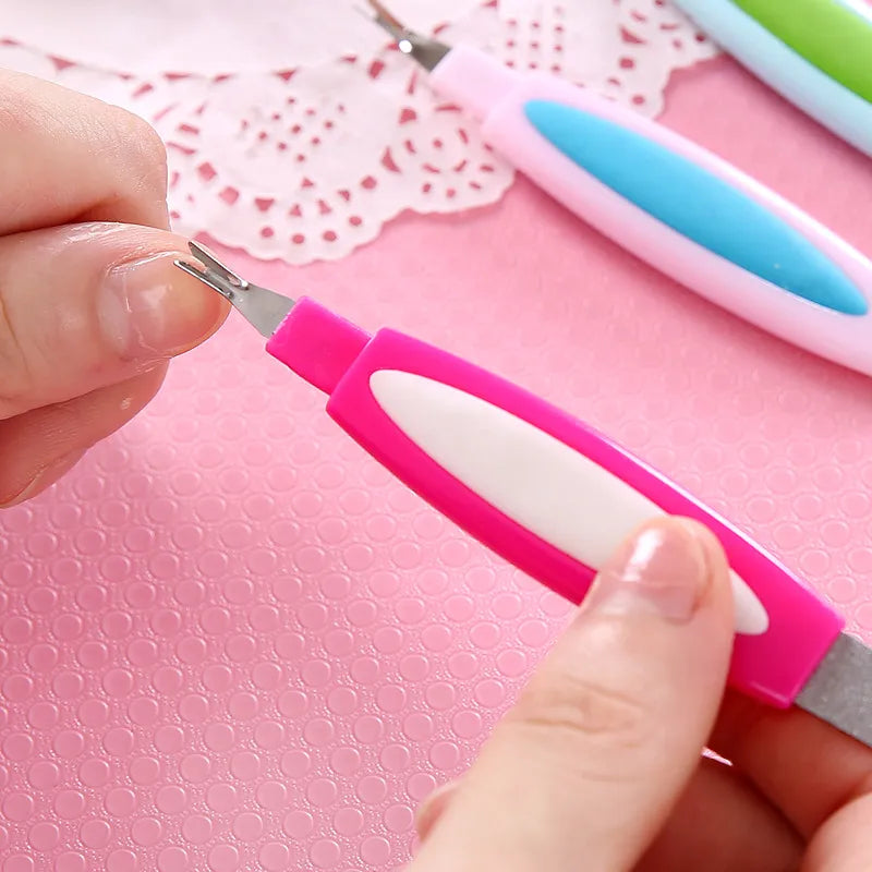 Double Sided Nail Filer, Stainless Steel Nail Trimmer, Multifunctional 2 in 1 Manicure Tool, Nail Buffer Cuticle Pusher Double Sided Nail Filer, Stainless Steel Nail Trimmer, Multifunctional 2 in 1 Manicure Tool, Nail Buffer Cuticle Pusher